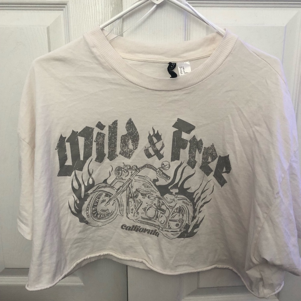 h & m motorcycle crop top ! ♥︎
